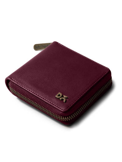 Burgundy Veg Leather Zip Wallet (M)