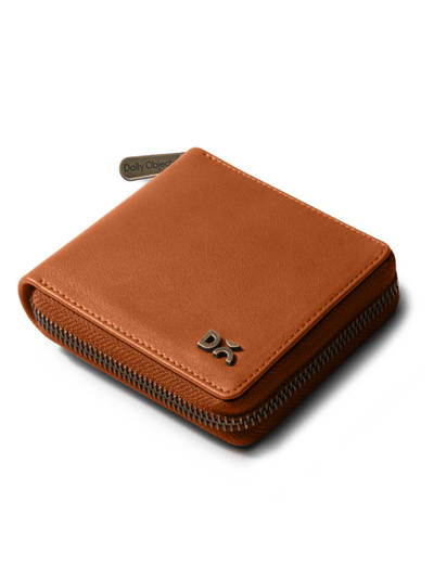 Tan Veg Leather Zip Wallet (M)