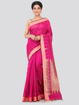 PinkLoom - Women's Cotton Silk Saree With Unstitched Blouse Piece