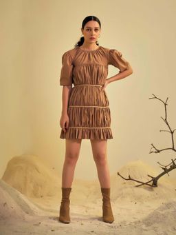 AN'ERA BY ASMITA VERMA - Brown Dune Mini Dress