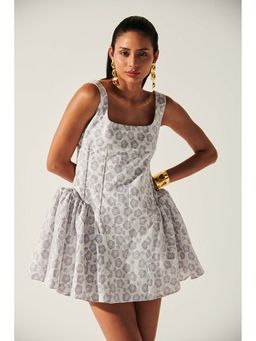 Ivory Rose - Grey Emma Quilted Mini Dress