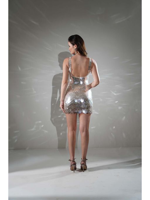 anastasia silver dress Buy Realm By Vaishali Silver Anastasia Holographic Sequins Embellished Mini Dress (XS) Online