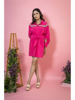 SUBTLE - Pink Rani Shirt Mini Dress