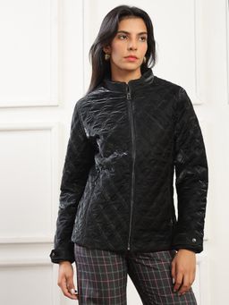 Globus - Women Black Front Zip Insulator Quilted Jacket