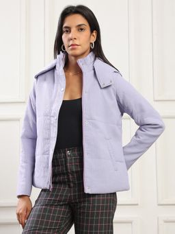 Globus - Women Purple Insulator Puffer Jacket With Attached Hood