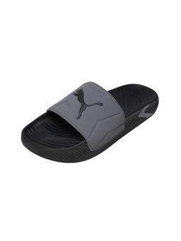 Puma - Men Black Soft Ride Pro Dynamic Flex Slip Tech Gray Sliders