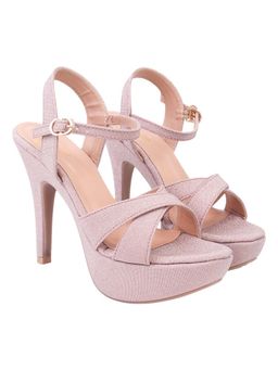 HVNLY by Shoetopia - Women Rose Gold Glitter Platform Stiletto