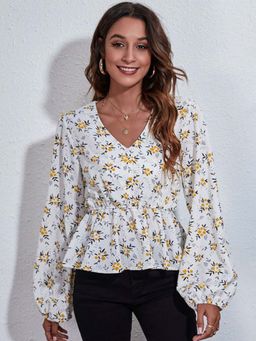 Oh Rare - Floral Print Peplum Top
