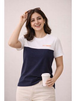 The Fit Theory - Women Navy Blue Cut N Sew T-shirt