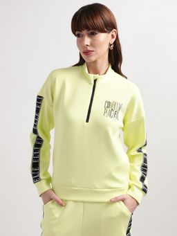 ELLE - Womens Solid Lime Sweatshirt