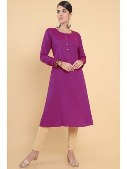 Soch - Women Purple Solid-plain Kurta