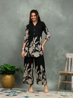MEENA BAZAAR - Black Printed Co-Ord Set