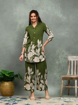 MEENA BAZAAR - Printed Green Co-Ord Set