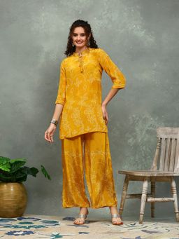 MEENA BAZAAR - Printed Mustard Co-Ord Set