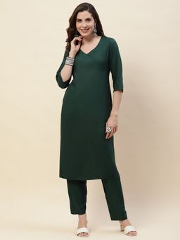 MEENA BAZAAR - Printed Green Co-Ord Set