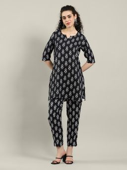 MEENA BAZAAR - Printed Women Black Co-Ord Set