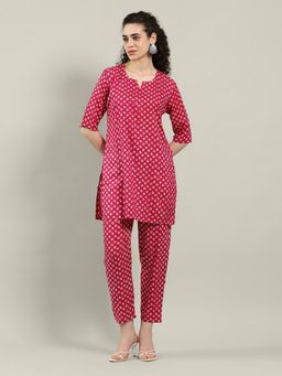 MEENA BAZAAR - Printed Pink Co-Ord Set
