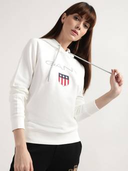 GANT - Women White Printed Regular Sweatshirt