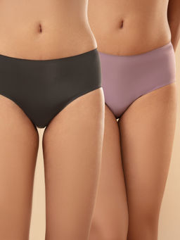 Nykd by Nykaa - No Visible Panty Line InvisiBlend™ Hipster Pack of 2-NYP209-Black & Mauve
