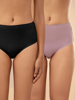 Nykd by Nykaa - No Visible Panty Line InvisiBlend™ Full Brief Pack of 2-NYP210-Black & Mauve
