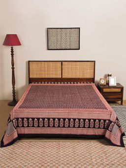 Fabindia - Red Anika Printed Bagh Cotton Bed Cover