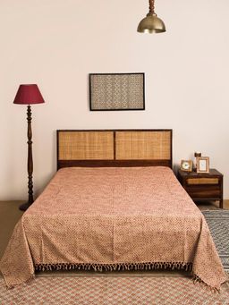 Fabindia - Beige Binal Hand Woven Cotton Bed Cover