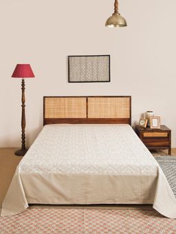 Fabindia - Beige Nazm Cutwork Cotton Bed Cover