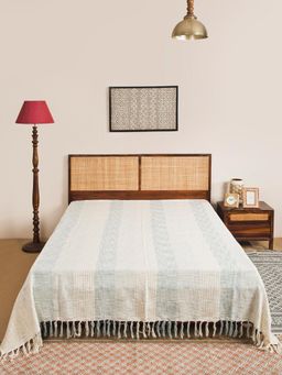 Fabindia - Natural Vashvi Hand Woven Cotton Double Bed Cover