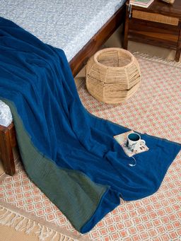 Fabindia - Green Ayan Hand Woven Viscose Cotton Single Blanket