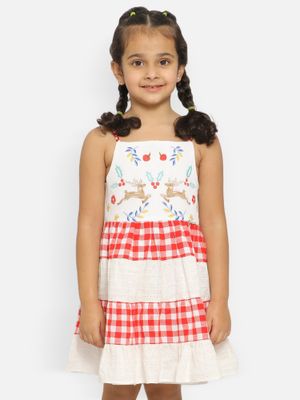 Nautinati Girls White-Red Solid Long Sleeve Polyester Set main image 1