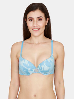 Zivame - Sunset Mimosa Push-Up Wired Medium Covarage Bra - Alaskan Blue