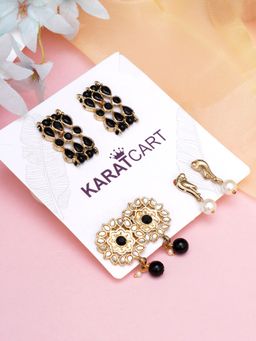 Karatcart - Set of 3 Handcrafted Kundan Earrings Combo for Women