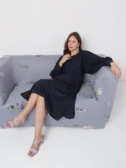 VERO MODA - Women Solid Navy Blue Casual Dress