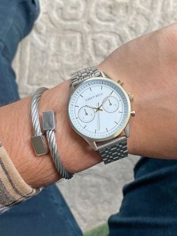 Joker and Witch - Joker & Witch Viktor All Mens White Watch with Bracelet Stack - JWMBS54 (M)