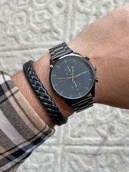 Joker and Witch - Joker & Witch Theodore All Black Mens Watch with Bracelet Stack - JWMBS57 (M)