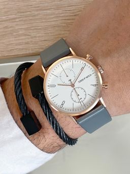 Joker and Witch - Joker & Witch Marlon Mens White Watch with Bracelet Stack - JWMBS67 (M)