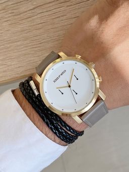 Joker and Witch - Joker & Witch Zini Mens White Watch with Bracelet Stack - JWMBS81 (M)