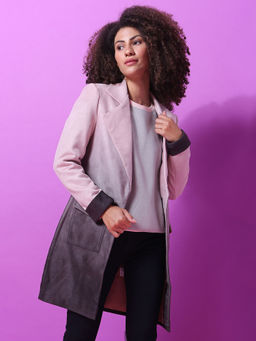 Campus Sutra - Pink Women Stylish Tye-dye Casual Long Coat