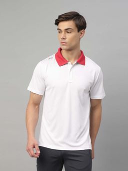 Dida - Men White Collar Neck Regular Fit Polo T-Shirt