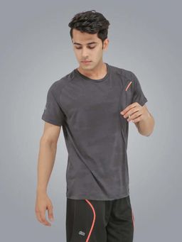 Dida - Men Grey Crew Neck Regular Fit T-Shirt