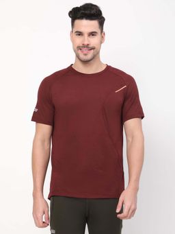 Dida - Men Wine Crew Neck Regular Fit T-Shirt