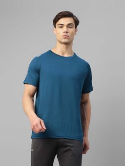 Dida - Men Teal Crew Neck Regular Fit T-Shirt