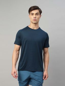 Dida - Men Navy Blue Crew Neck Regular Fit T-Shirt