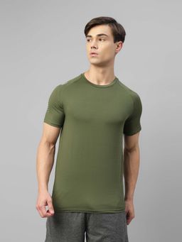 Dida - Men Olive Crew Neck Regular Fit T-Shirt