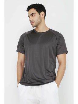 Dida - Men Charcoal Crew Neck Regular Fit T-Shirt