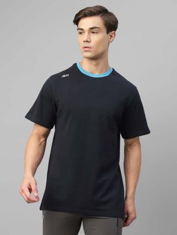 Dida - Men Navy Blue Crew Neck Regular Fit T-Shirt