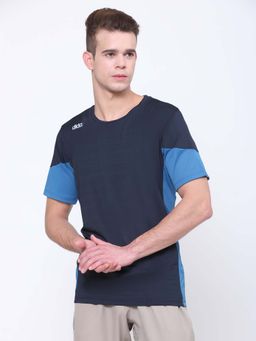 Dida - Men Navy Blue Crew Neck Regular Fit T-Shirt