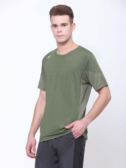 Dida - Men Olive Crew Neck Regular Fit T-Shirt