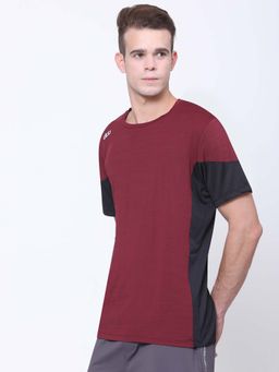 Dida - Men Wine Crew Neck Regular Fit T-Shirt
