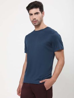Dida - Men Indigo Crew Neck Regular Fit T-Shirt